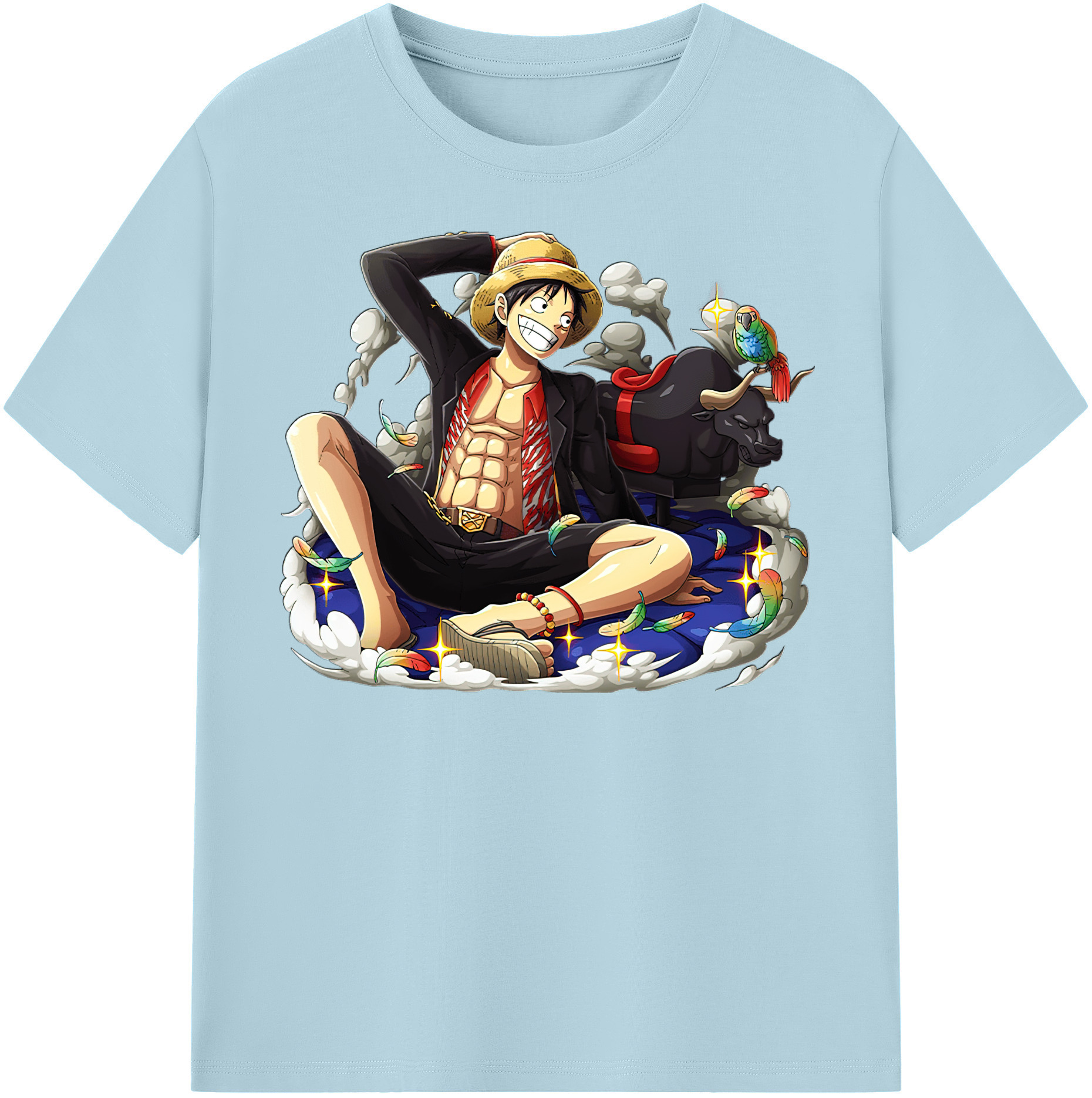 ワンピース モンキー・D・ルフィ ONE PIECE Monkey D. Luffy 綿100％半袖Tシャツ（フロントプリント）